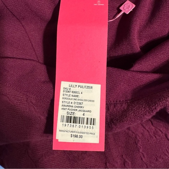 Lilly Pulitzer Bordeaux One-Shoulder Minidress in Amarena Cherry - Picture 8 of 13